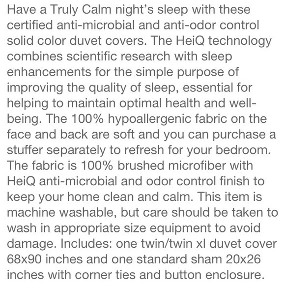 NWT Antimicrobial Duvet Set Twin/ Twin XL Khaki- Truly Calm - Picture 9 of 11